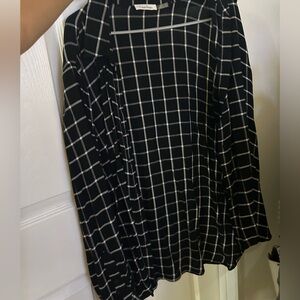 Calvin Klein Black and White Plaid Cardigan